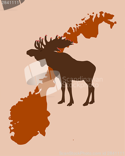 Image of Elk with christmas caps is looking forward to christmas in Norway