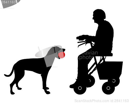 Image of Old woman with dog