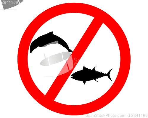 Image of Prohibition sign tuna dolphin fishing