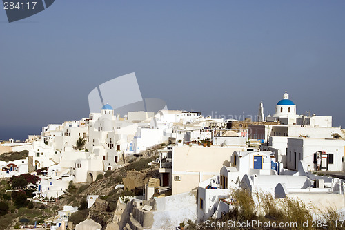 Image of scene town of oia santorini