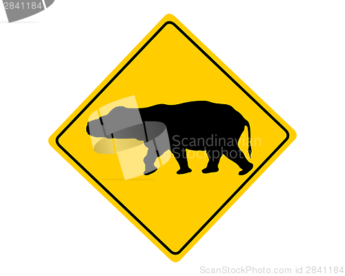 Image of Hippo warning sign