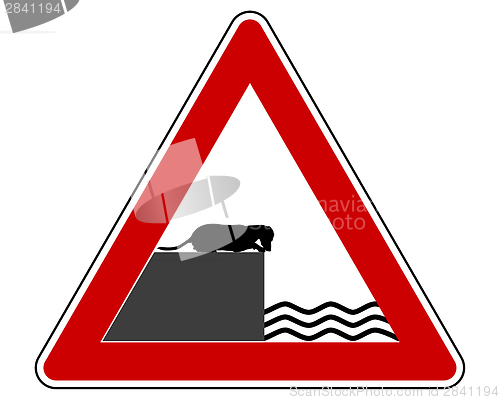 Image of Road ending warning sign for dogs
