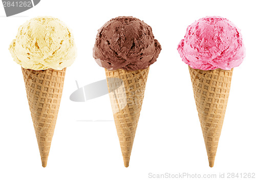 Image of Chocolate, vanilla and strawberry Ice Cream
