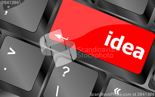 Image of Business concept: computer keyboard with word idea on enter button