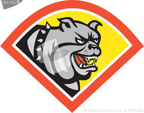 Image of Angry Bulldog Mongrel Head Diamond Cartoon