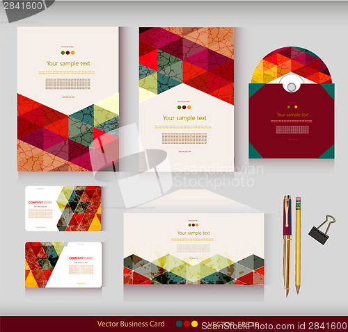 Image of Corporate Identity. Vector templates. Geometric pattern.