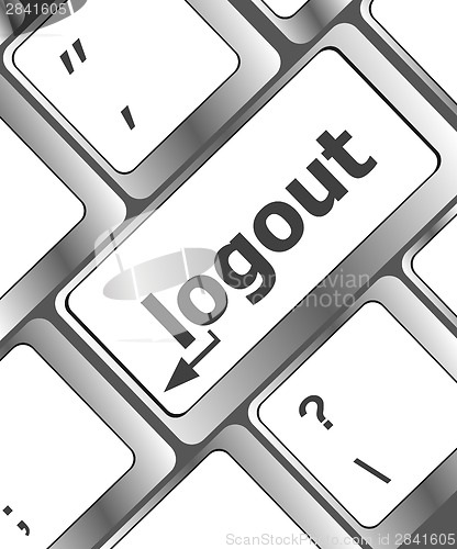 Image of Computer keyboard key log out, business concept