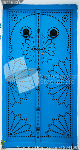 Image of Traditional door from Sidi Bou Said in Tunisia