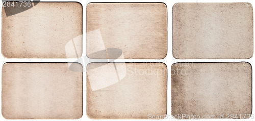 Image of Set Of Vintage Paper Card Texture On  White Background