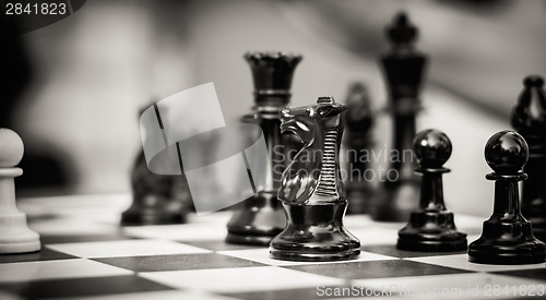 Image of Set Of Chess Figures On The Playing Board