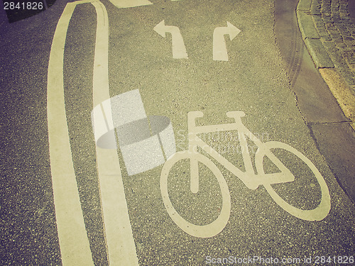 Image of Retro look Bike lane sign