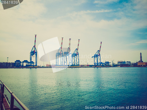Image of Retro look Harbour Genoa Italy