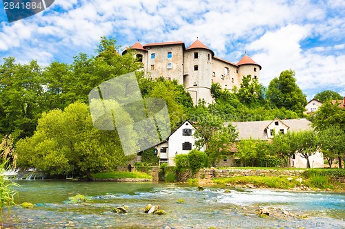 Image of Zuzemberk Castle, Slovenian tourist destination.