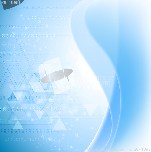 Image of Abstract wavy tech background. Gradient mesh