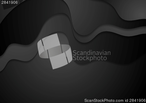 Image of Dark abstract waves corporate background