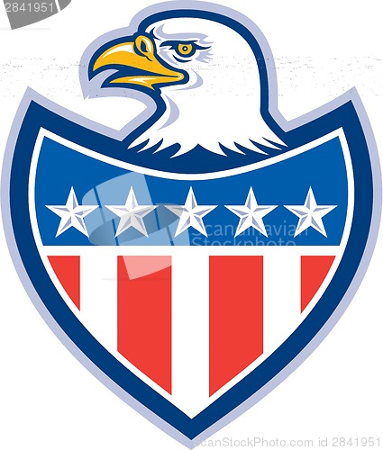 Image of American Bald Eagle Flag Shield Retro