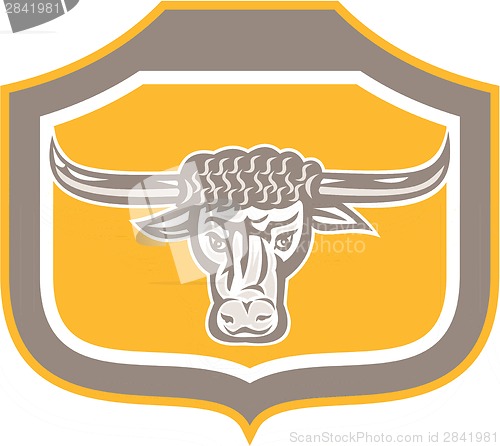 Image of Bull Head Snorting Shield Retro