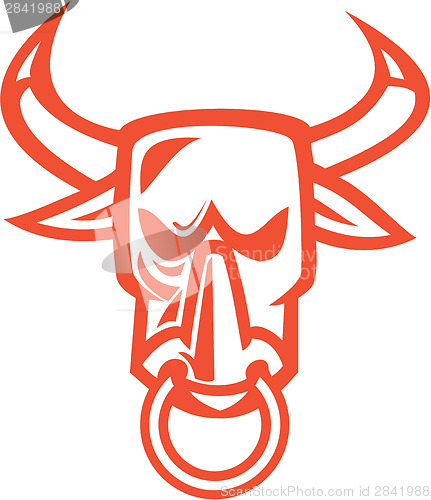 Image of Bull Cow Head Nose Ring Cartoon