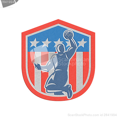 Image of Metallic American Basketball Player Dunk Rear Shield Retro