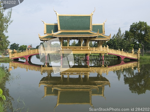 Image of Covered, Thai-style bridge