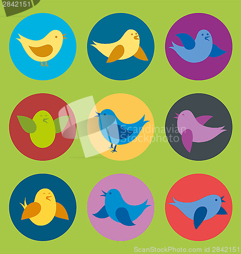 Image of Vector Card With Birds