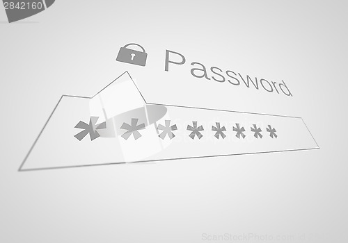 Image of Password Box in Shallow Depth of Field.