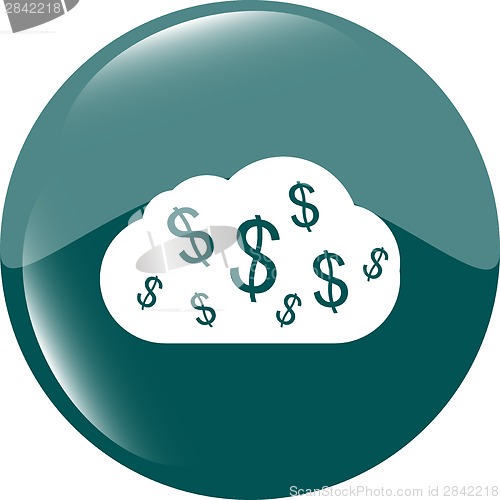 Image of web icon cloud with dollars sign