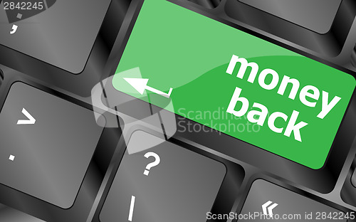 Image of Keyboard keys with money back text on button