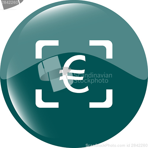 Image of Currency exchange sign icon. Currency converter symbol. Money label. shiny button. Modern UI website button