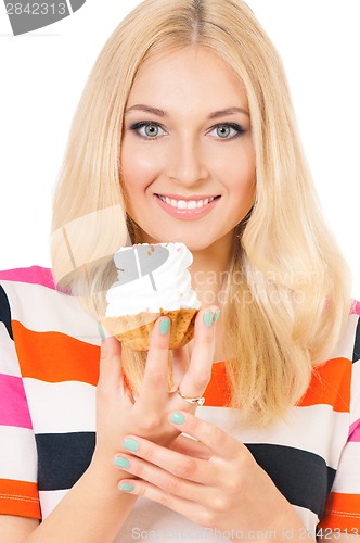 Image of Woman with cake