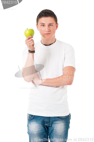 Image of Man with green apple