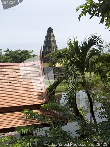 Image of Garden in Thailand with classic buildings