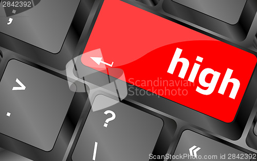 Image of high word on computer pc keyboard key