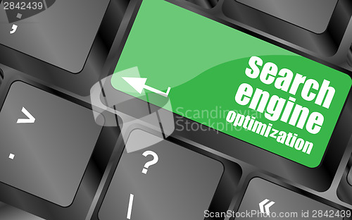 Image of Modern keyboard with SEO text. SEO concept