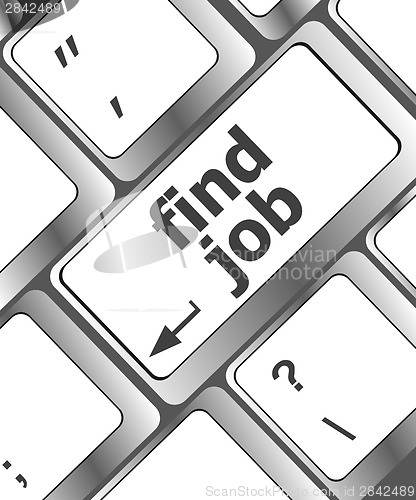 Image of Searching for job on the internet. Jobs button on computer keyboard