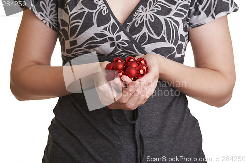 Image of girl with christmas decorations