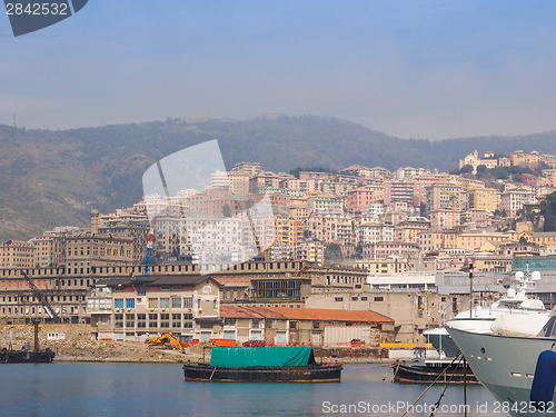 Image of View of Genoa Italy from the sea