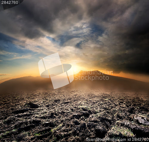 Image of Plowed field in the mountains