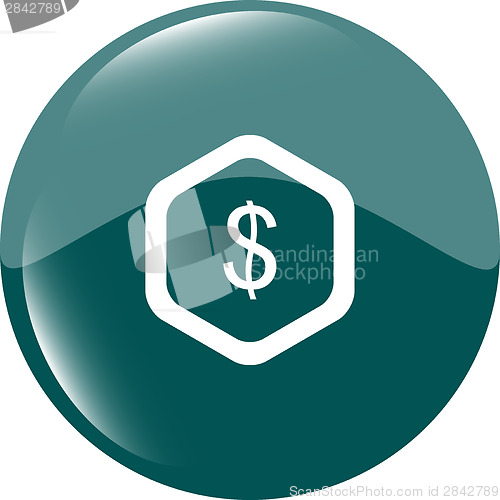 Image of web icon cloud with dollars money sign