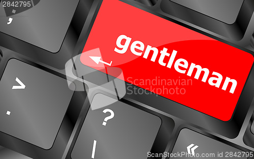 Image of gentleman button on computer pc keyboard key