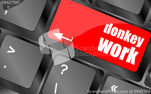 Image of donkey work button on computer keyboard key