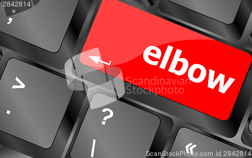 Image of elbow button on computer pc keyboard key