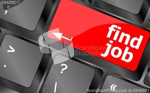 Image of Searching for job on the internet. Jobs button on computer keyboard