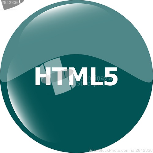 Image of html 5 sign icon. Programming language symbol. Circles buttons