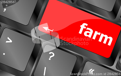 Image of farm button on computer pc keyboard key