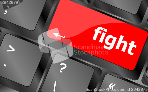 Image of fight button on computer pc keyboard key