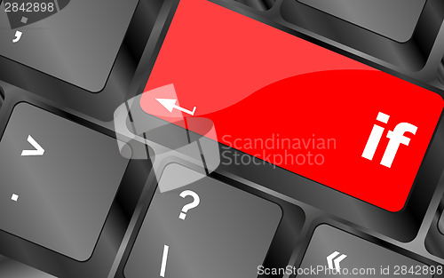 Image of if word on computer pc keyboard key