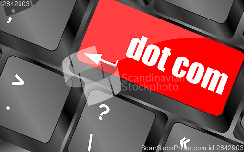 Image of dot com button on computer keyboard key