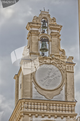 Image of sundial on the clock tower 