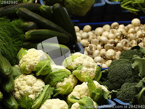 Image of vegetables and mushrooms